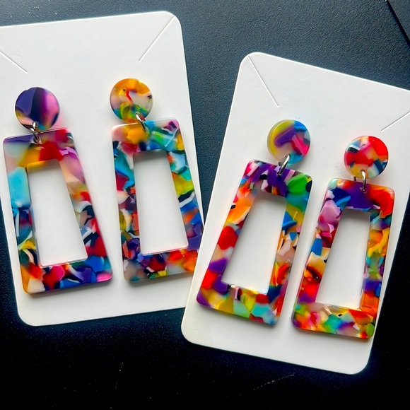Jewelry - Multicolored acrylic earrings (one pair)